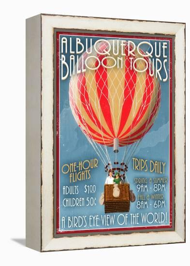 Albuquerque, New Mexico - Hot Air Balloon Tours - Vintage Sign-Lantern Press-Framed Stretched Canvas