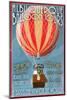 Albuquerque, New Mexico - Hot Air Balloon Tours - Vintage Sign-Lantern Press-Mounted Art Print