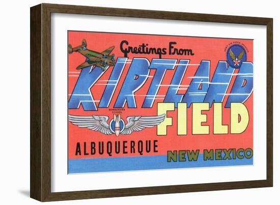 Albuquerque, New Mexico - Kirtland Field, Large Letter Scenes-Lantern Press-Framed Art Print