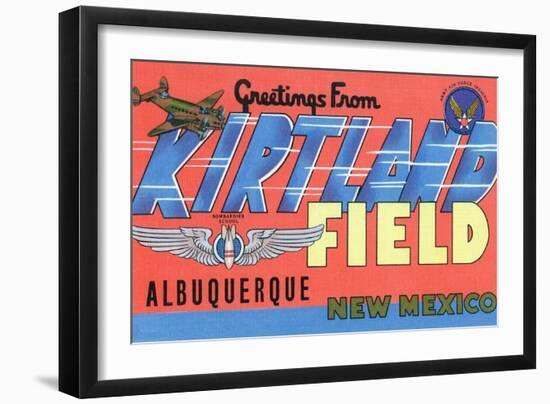 Albuquerque, New Mexico - Kirtland Field, Large Letter Scenes-Lantern Press-Framed Art Print