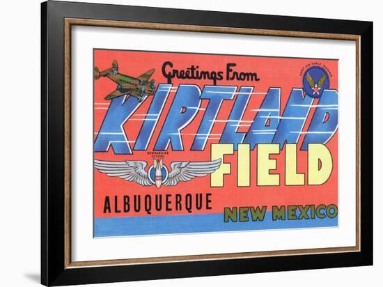 Albuquerque, New Mexico - Kirtland Field, Large Letter Scenes-Lantern Press-Framed Art Print