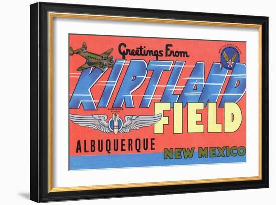 Albuquerque, New Mexico - Kirtland Field, Large Letter Scenes-Lantern Press-Framed Art Print