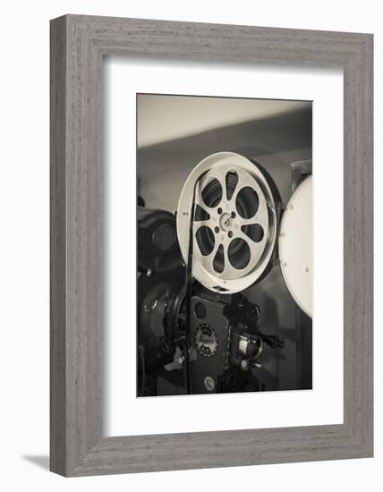 Albuquerque, New Mexico, USA. Central Ave, Route 66 Vintage Film Projector at the Kimo Theater-Julien McRoberts-Framed Photographic Print