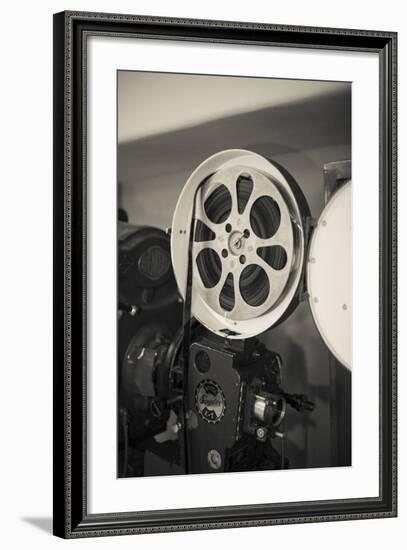 Albuquerque, New Mexico, USA. Central Ave, Route 66 Vintage Film Projector at the Kimo Theater-Julien McRoberts-Framed Photographic Print