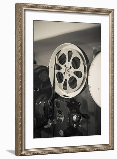 Albuquerque, New Mexico, USA. Central Ave, Route 66 Vintage Film Projector at the Kimo Theater-Julien McRoberts-Framed Photographic Print