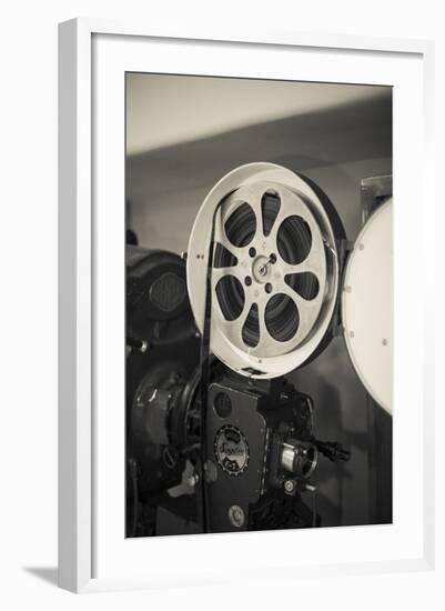 Albuquerque, New Mexico, USA. Central Ave, Route 66 Vintage Film Projector at the Kimo Theater-Julien McRoberts-Framed Photographic Print