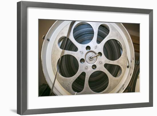 Albuquerque, New Mexico, USA. Central Ave, Route 66, Vintage Film Projector at the Kimo Theater-Julien McRoberts-Framed Photographic Print