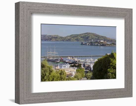 Alcatraz, Hyde Street Pier, San Francisco, California, Usa-Rainer Mirau-Framed Photographic Print