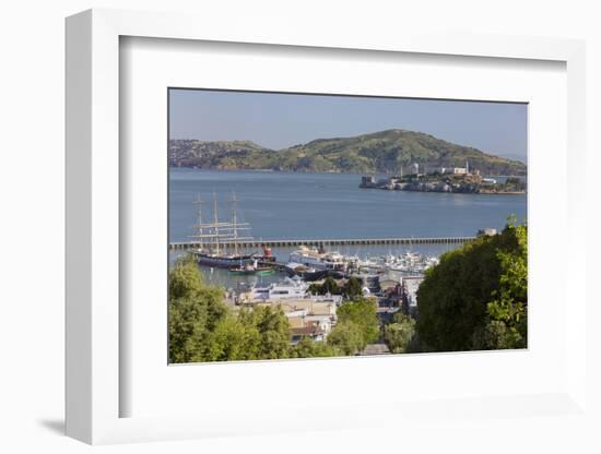 Alcatraz, Hyde Street Pier, San Francisco, California, Usa-Rainer Mirau-Framed Photographic Print