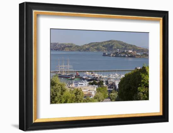 Alcatraz, Hyde Street Pier, San Francisco, California, Usa-Rainer Mirau-Framed Photographic Print