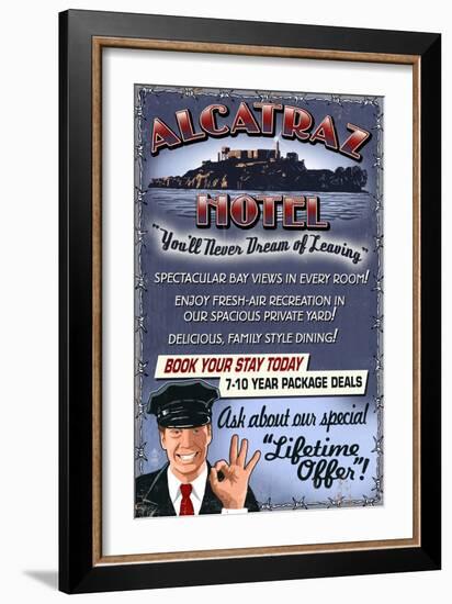 Alcatraz Island Hotel - San Francisco, CA-Lantern Press-Framed Art Print