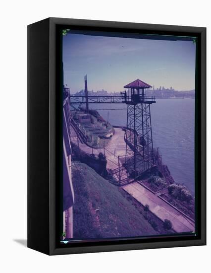 Alcatraz Prison from Guard Tower-null-Framed Premier Image Canvas