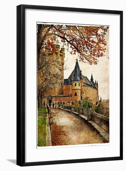 Alcazar Castle - Medieval Spain Painted Style Series-Maugli-l-Framed Premium Giclee Print