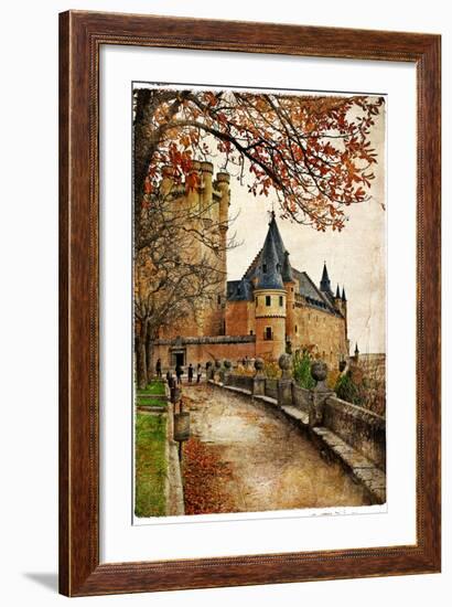 Alcazar Castle - Medieval Spain Painted Style Series-Maugli-l-Framed Art Print