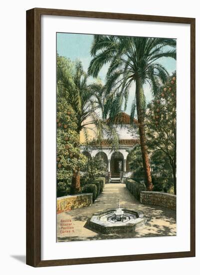 Alcazar Gardens, Seville, Spain-null-Framed Art Print