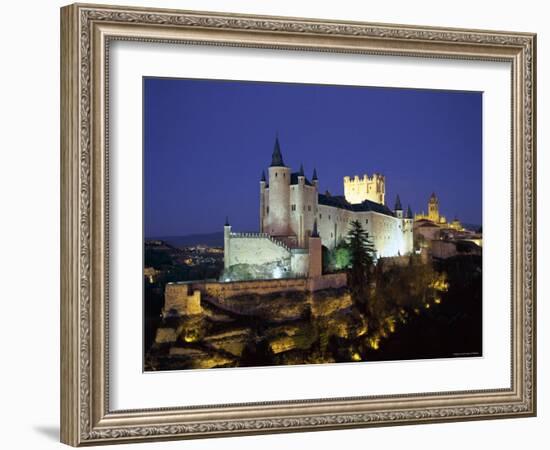 Alcazar, Night View, Segovia, Castilla Y Leon, Spain-Steve Vidler-Framed Photographic Print