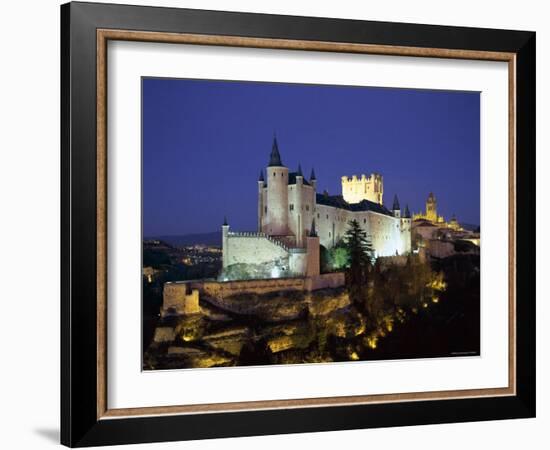 Alcazar, Night View, Segovia, Castilla Y Leon, Spain-Steve Vidler-Framed Photographic Print