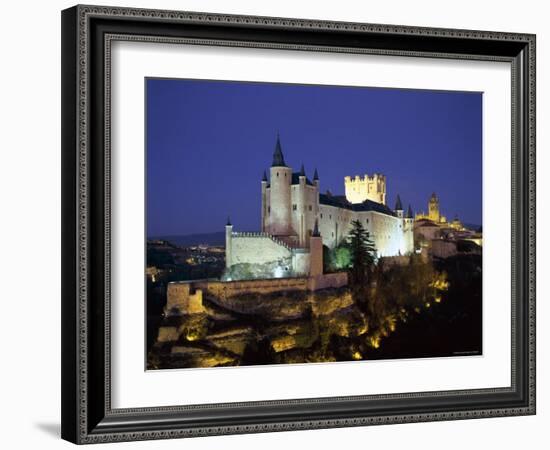 Alcazar, Night View, Segovia, Castilla Y Leon, Spain-Steve Vidler-Framed Photographic Print