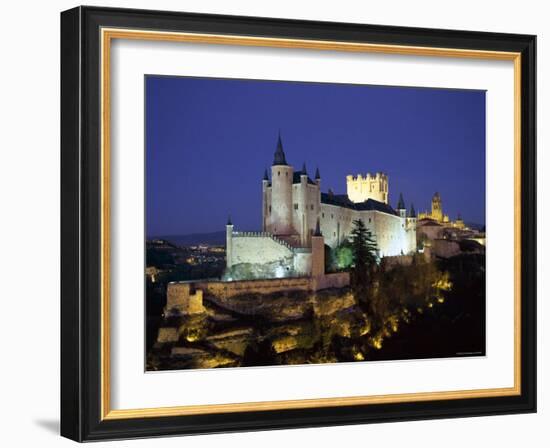 Alcazar, Night View, Segovia, Castilla Y Leon, Spain-Steve Vidler-Framed Photographic Print