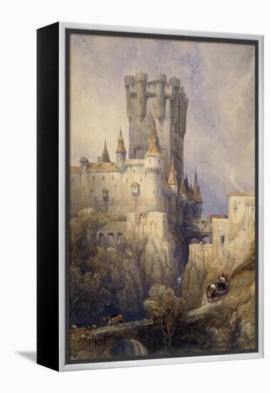 Alcazar, Segovia, Spain, 1836 (W/C, Pencil & Gouache on Paper)-David Roberts-Framed Premier Image Canvas