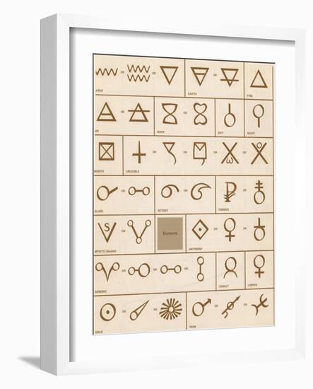 Alchemical symbols-Science Source-Framed Giclee Print