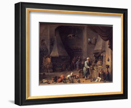 Alchemist In Hi Workshop-David Teniers-Framed Art Print