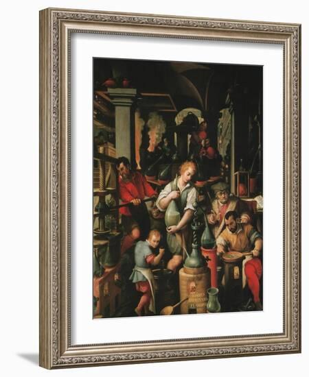 Alchemist's Workshop-Jan van der Straet-Framed Art Print