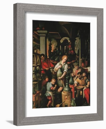 Alchemist's Workshop-Jan van der Straet-Framed Art Print