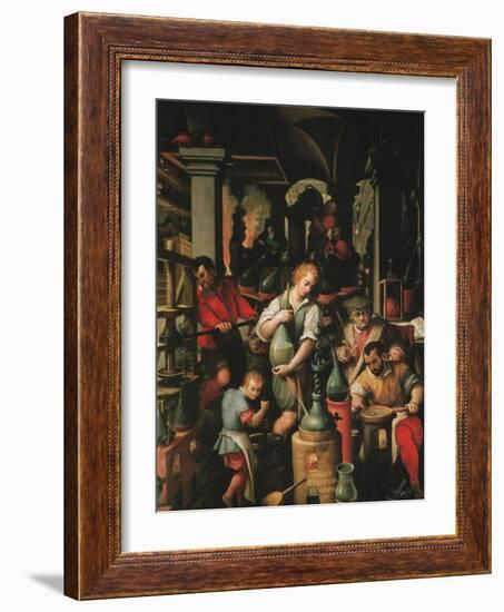 Alchemist's Workshop-Jan van der Straet-Framed Art Print