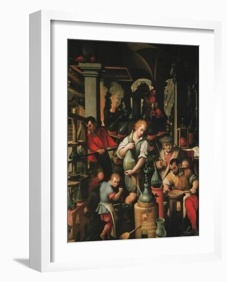 Alchemist's Workshop-Jan van der Straet-Framed Art Print