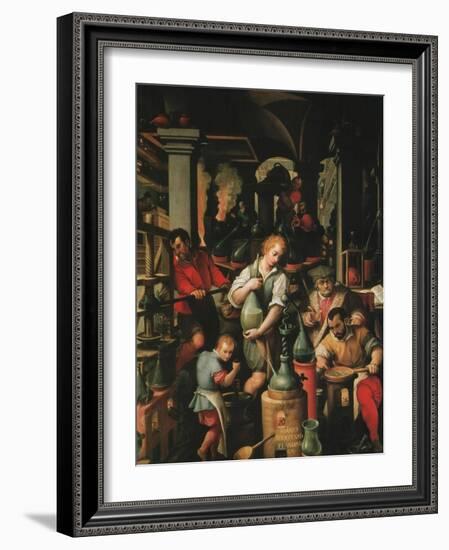 Alchemist's Workshop-Jan van der Straet-Framed Art Print