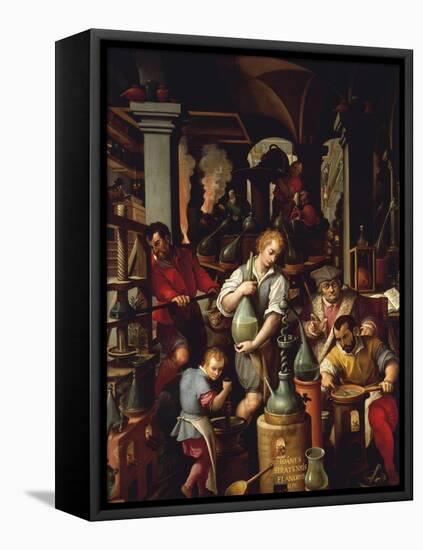 Alchemist's Workshop-Jan van der Straet-Framed Premier Image Canvas