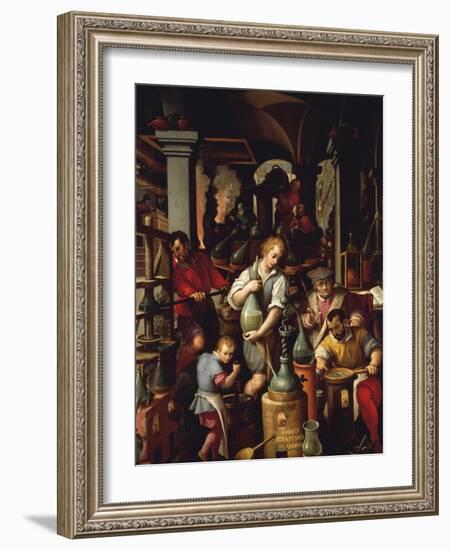 Alchemist's Workshop-Jan van der Straet-Framed Giclee Print