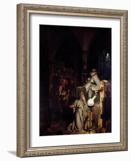 Alchemist Tempting to Discover the Philosophical Stone Painting by Joseph Wright of Derby (1734-179-Joseph Wright of Derby-Framed Giclee Print