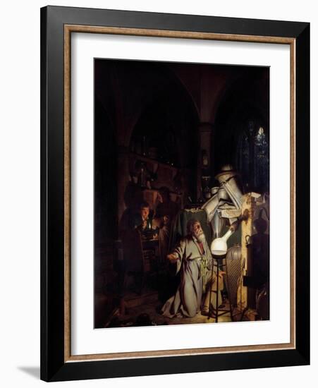 Alchemist Tempting to Discover the Philosophical Stone Painting by Joseph Wright of Derby (1734-179-Joseph Wright of Derby-Framed Giclee Print