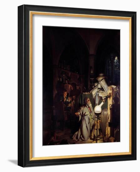 Alchemist Tempting to Discover the Philosophical Stone Painting by Joseph Wright of Derby (1734-179-Joseph Wright of Derby-Framed Giclee Print