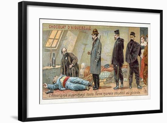 Alcoholism Suppresses All Moral Strength and Leads to Suicide-null-Framed Giclee Print