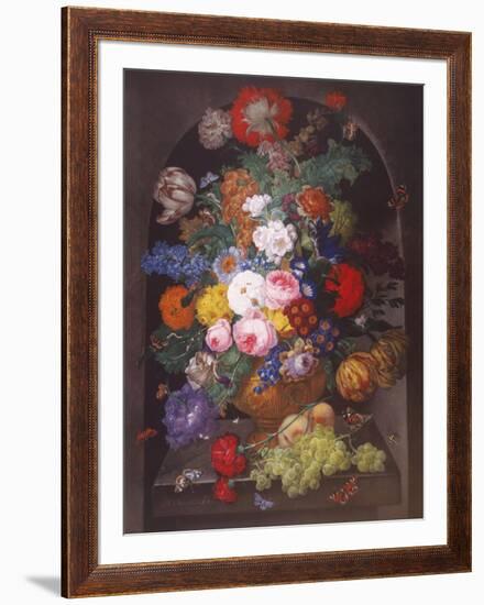 Alcove Flowers and Fruit-Johann Drechsler-Framed Premium Giclee Print