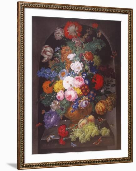 Alcove Flowers and Fruit-Johann Drechsler-Framed Premium Giclee Print