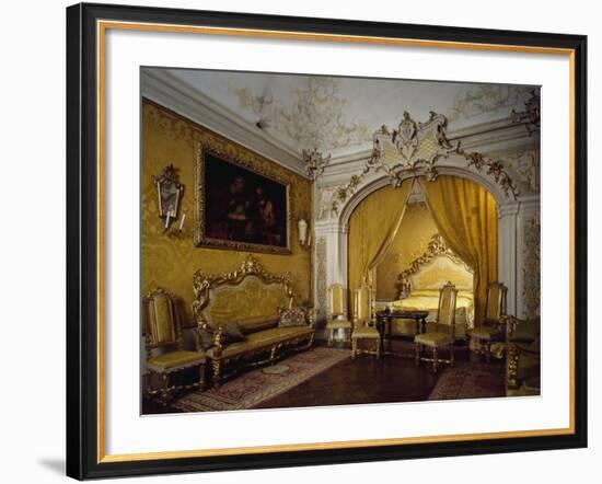 Alcove Room, with Carved and Gilded Furniture, Tapestries in Yellow Gros De Tours Damask-null-Framed Giclee Print