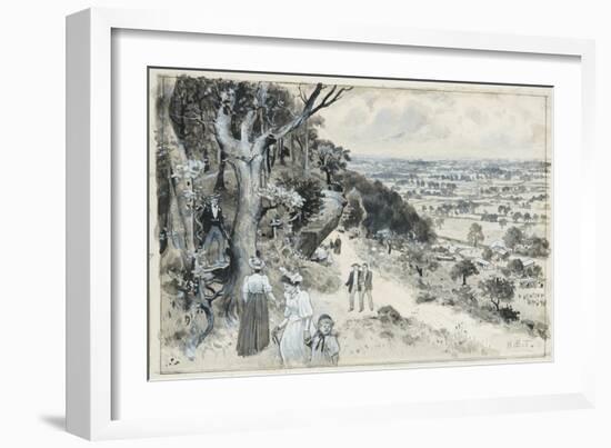 Alderley Edge, A Picnic, 1893-94 (W/C Gouache on Paper)-Henry Edward Tidmarsh-Framed Giclee Print