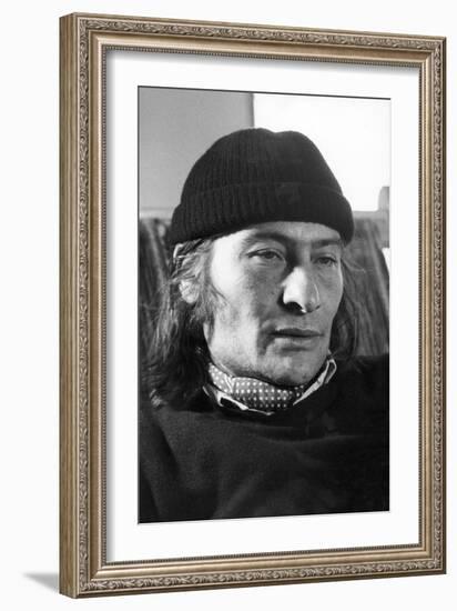 Aldo Mondino Sitting in His Atelier-Angelo Cozzi-Framed Giclee Print