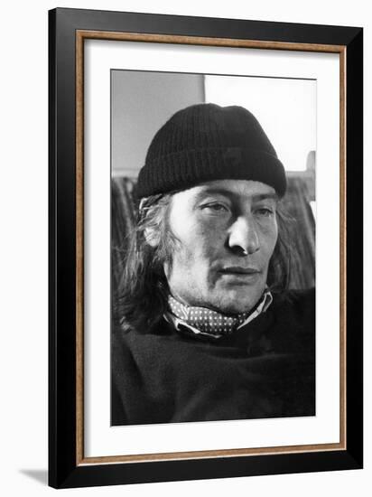 Aldo Mondino Sitting in His Atelier-Angelo Cozzi-Framed Giclee Print