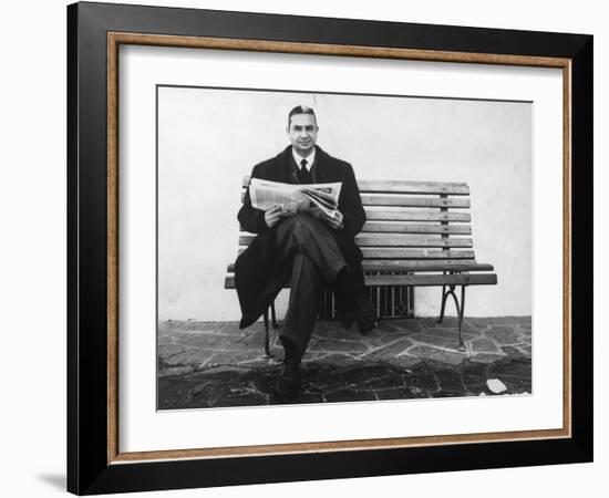 Aldo Moro Sitting on a Bench-Sergio del Grande-Framed Giclee Print