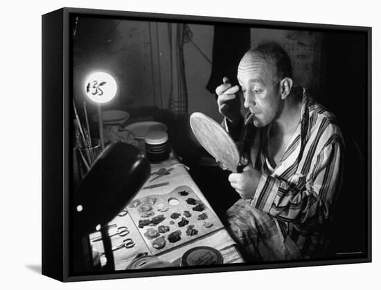 Alec Guiness Putting on Theatrical Make Up at the Stratford Shakespeare Festival-Peter Stackpole-Framed Premier Image Canvas