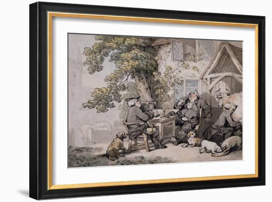 Alehouse Politicians, C.1785-90 (Pen and W/C over Pencil on Paper)-Thomas Rowlandson-Framed Giclee Print