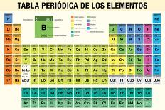 Periodic Table of the Elements in Black Background - Chemistry-Alejo Miranda-Premium Giclee Print