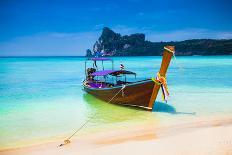 Longtail Boats Anchored at Ao Loh Dalum Beach on Phi Phi Don Island Krabi Province Thailand. Koh Ph-Aleksandar Todorovic-Photographic Print