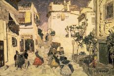A Street in Seville, Sketch for the Stage Set for Bizet's Opera 'Carmen', 1906-Aleksandr Jakovlevic Golovin-Giclee Print