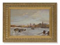 View over the frozen Neva, St Isaac's Cathedral and the Admiralty, St Petersburg, 1878-Aleksandr Karlovich Beggrov-Giclee Print